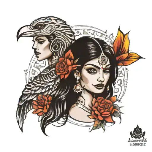 Ruhi & Reyansh tattoo design idea