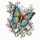 tulip, neurodiverse, butterfly, infinity, rainbow  tattoo design idea