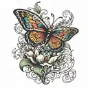 tulip, neurodiverse, butterfly, infinity, rainbow  tattoo design idea