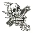 skeleton hand middle finger tattoo font fuck you tattoo design idea