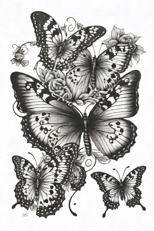 butterfly and semicolon butterfly tattoo design idea