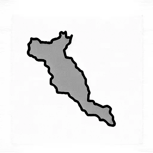 the outline of bradley county Tennessee on top of the outlines of Kosovo and North macedonia tattoo design idea