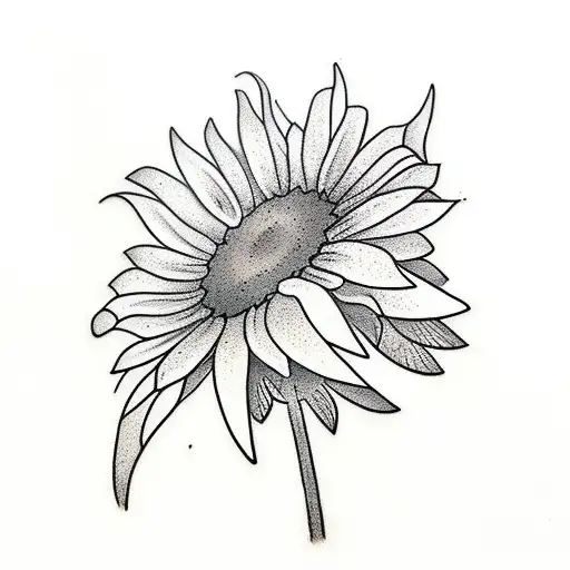 A stack of books with black eyed susans growing out of them, forming a beautiful composition tattoo design idea