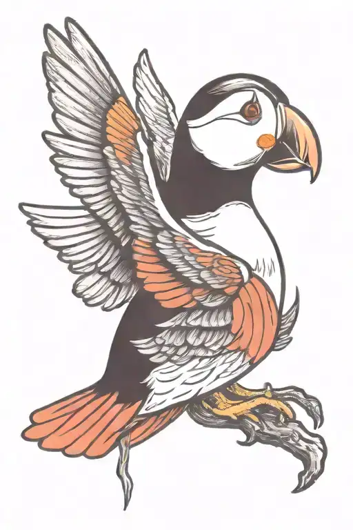 puffin tattoo design idea