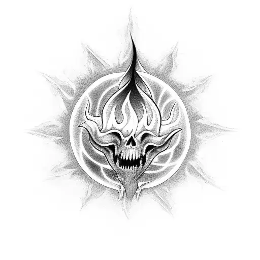 flick of a flame in eternal darkness tattoo design idea