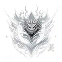 Aurélion Sol dragon soaring through a stormy sky tattoo design idea