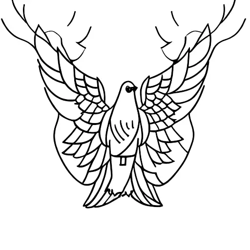 3 doves small and dainty one protecting the others simple 2d stule tattoo design idea