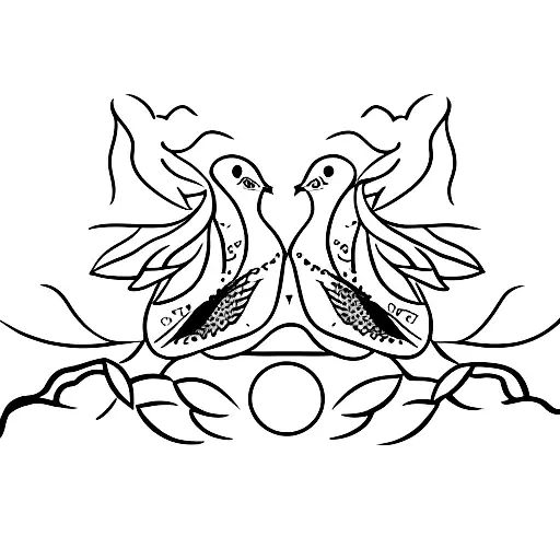 3 doves small and dainty one protecting the others  tattoo design idea