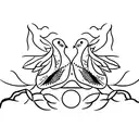 3 doves small and dainty one protecting the others  tattoo design idea