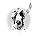 Basset Hound outline tattoo design idea