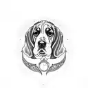 Basset Hound outline tattoo design idea