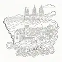 spain and name isabela tattoo design idea