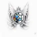 v8 engine bmw tattoo design idea