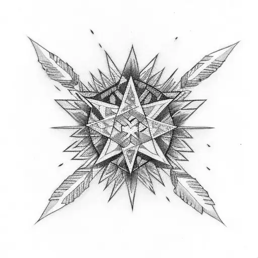 native american 8 pointed stars for women delicate tattoo design idea