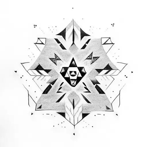 mikmaq petroglyphs with an 8 pointed stars and extra realistic native american woman chief tattoo design idea