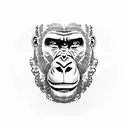gorilla abd wine tattoo design idea