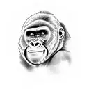 gorilla abd wine tattoo design idea