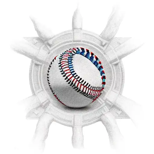 American flag and baseball tattoo design idea