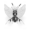 A delicate thin line floral design incorporating bumblebees in a blackwork style tattoo design idea