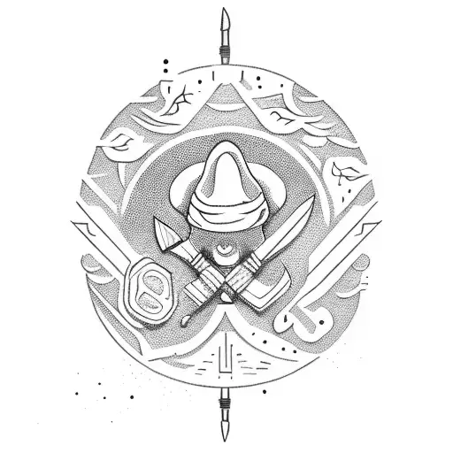 knife chef tattoo design idea