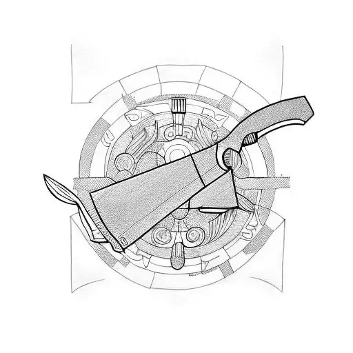 knife chef tattoo design idea
