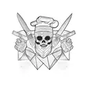 knife chef tattoo design idea