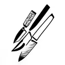 knife chef tattoo design idea