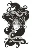 Medusa design combined tattoo design idea