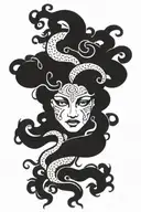Medusa design combined tattoo design idea