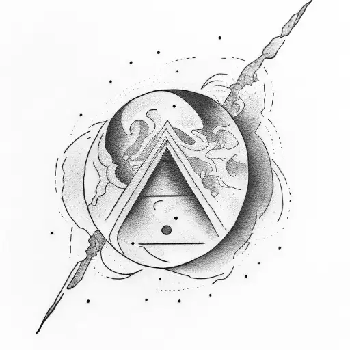 A philosophical quote written in the shape of a planet tattoo design idea