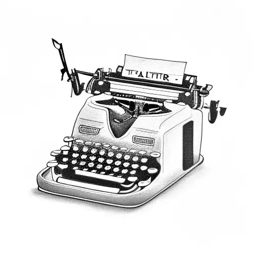 A typewriter with the words 'Til you can't' written on the paper tattoo design idea