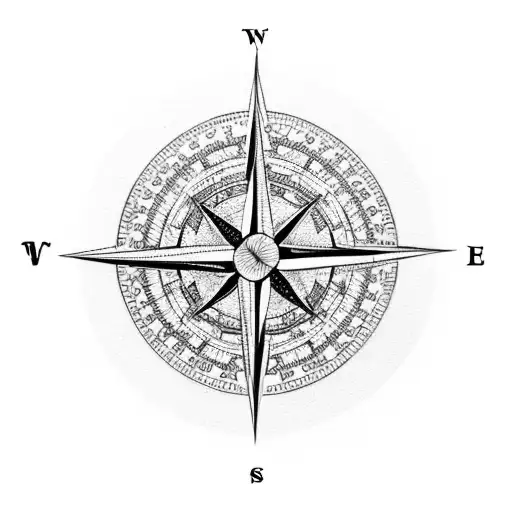 A compass surrounded by roses and the phrase 'If you have a chance take it' tattoo design idea