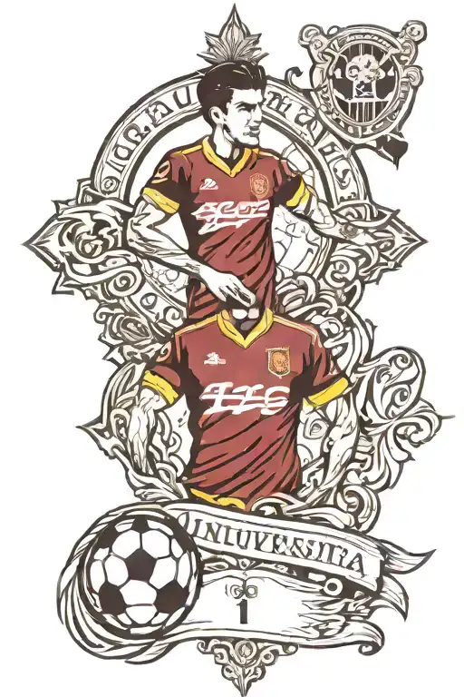 Universitatea Cluj football club in the middle of Romania map tattoo design idea