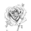 Glock pistol surrounded by roses tattoo design idea