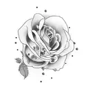 Glock pistol surrounded by roses tattoo design idea