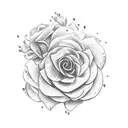 Glock pistol surrounded by roses tattoo design idea