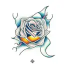 espada com uma rosa tattoo design idea