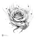 espada com uma rosa tattoo design idea