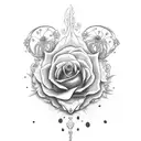 espada com uma rosa tattoo design idea