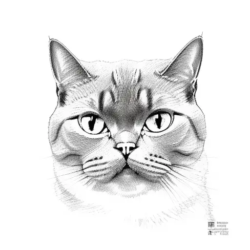 british shorthair cat tattoo design idea