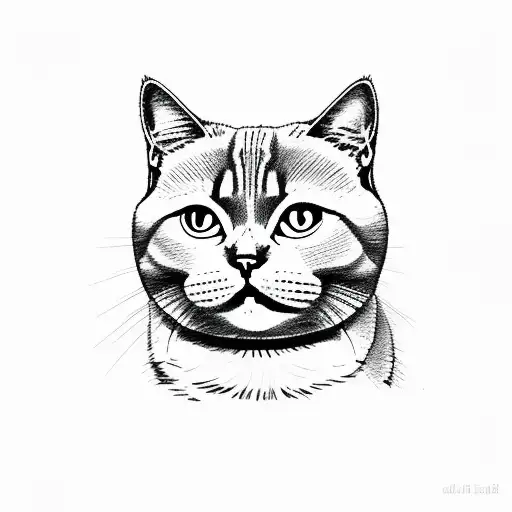 british shorthair cat tattoo design idea