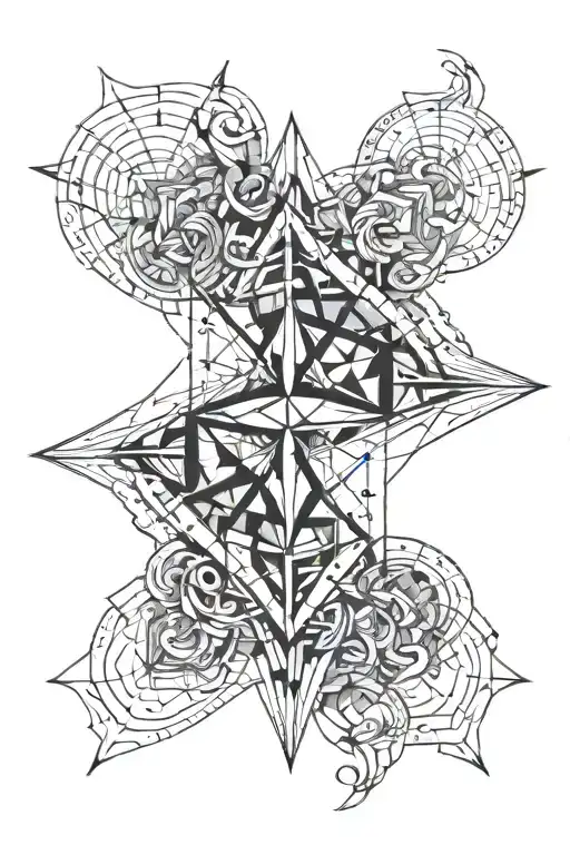 heart compass tattoo design idea