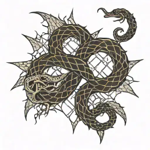 geometric snake skin thorns evil darkness symbol tattoo design idea