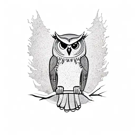 An owl perched on top of the Space Needle in Seattle tattoo design idea