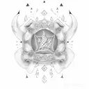 forearm sleeve incorporating mojave ghost flower background and including caduseus, dominican republic flag, and dog paw tattoo design idea