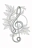 treble clef nature birds tattoo design idea