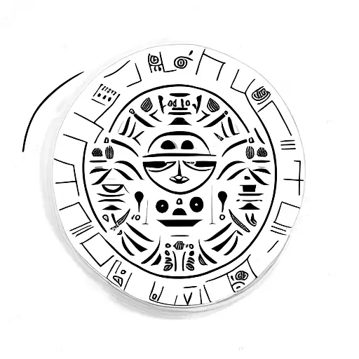 A coffee cup with hieroglyphics representing ancient Egypt tattoo design idea