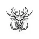 Full body Baphomet surrounded by moths tattoo design idea