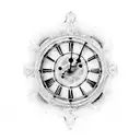 antique clock with roman numerals tattoo design idea