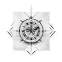antique clock with roman numerals tattoo design idea
